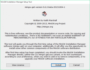 MinGW install 1